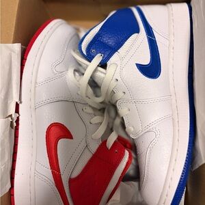 Red and Blue Jordan 1 Mid SE GS